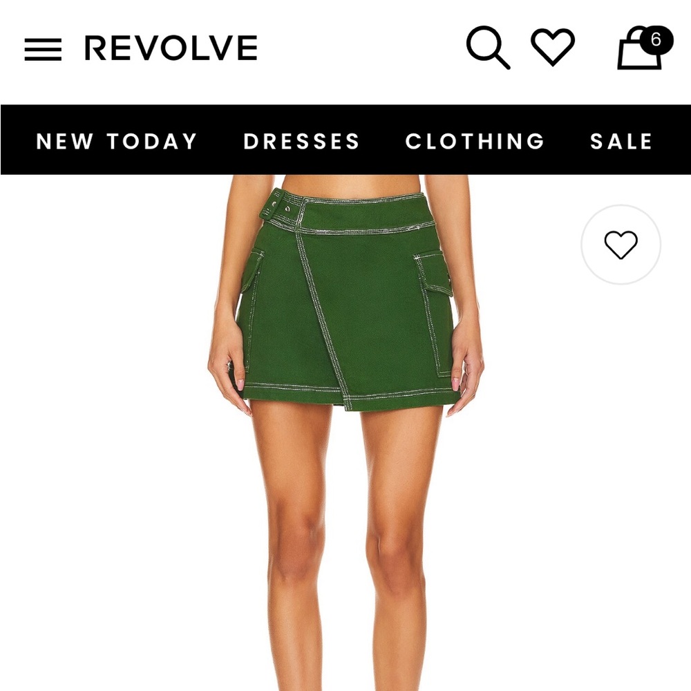 Revolve Cargo Mini Wrap Skirt with Pockets & Belt Detail